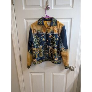 Sandy Starkman Denim Jacket Women's Embroidered Art Wear Folkloric - Size M‎